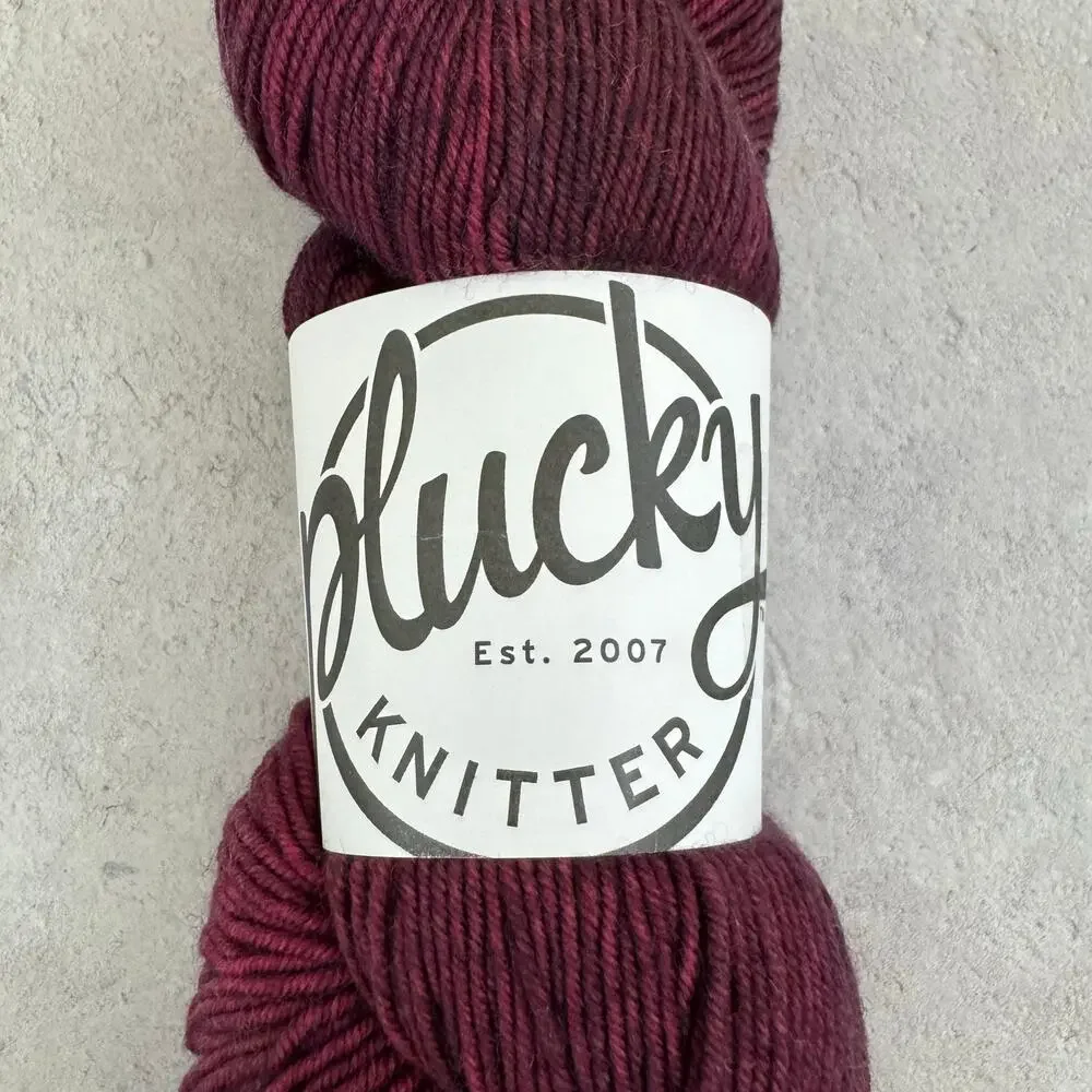 Destash Yarn Plucky Knitter Primo Fingering Weight Full Bodied Red Hand Dyed